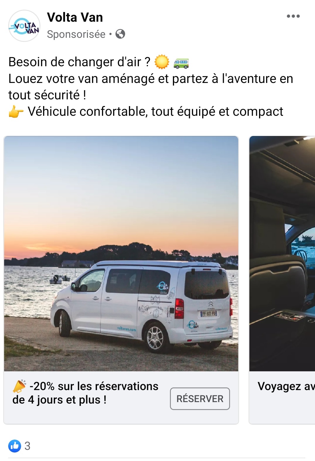 publicité facebook - format carrousel