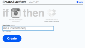 Validation > l'action instagram vers dropbox est en place